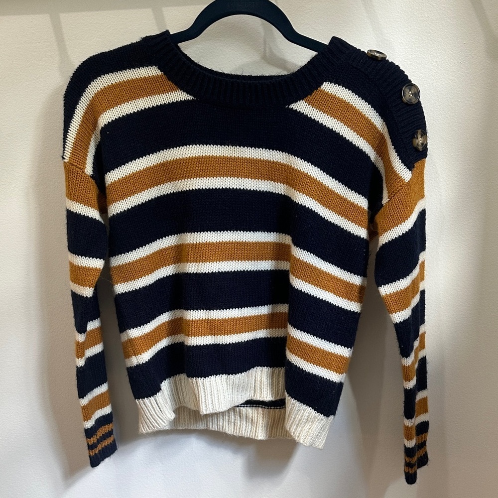Pink Rose Striped Sweater